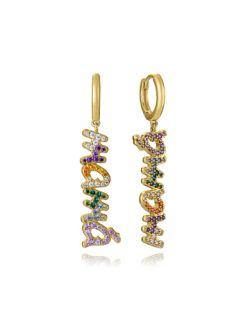 Pendientes Plata Dorada Viceroy 3,5cm 2340E100-39 Aro Colgante Palabra Mamá