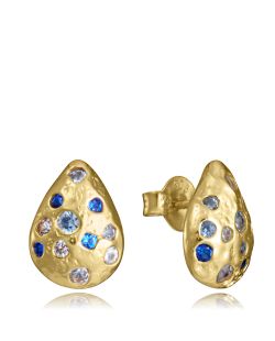 Pendientes Plata Dorada Viceroy Mujer 2373E100-33 Gota C. Circonitas Blancas Bicolor Azul
