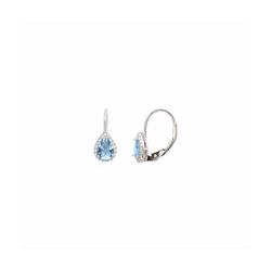 Pendientes Plata E10662AQ Piedra Gota Azul Con Circonitas