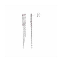 Pendientes Plata E23002 Circonitas Con Eslabones Colgantes
