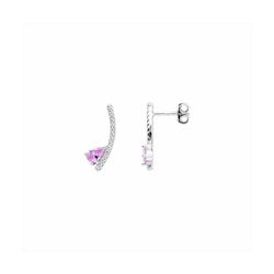 Pendientes Plata E23004PK Circonita Rosada Con Circonitas