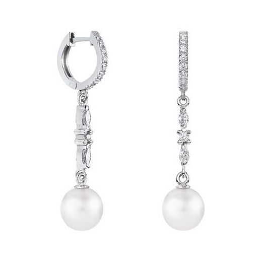 Brincos de esfera de prata Argyor MRM de 8 mm (AG)79B0405TD1 Pérolas de topázio