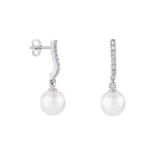Brincos de prata Argyor MRM 8 mm esfera (AG)79B0500TD1 pérola topázio