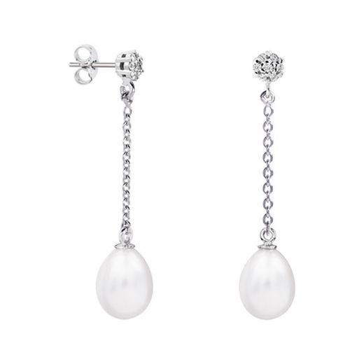 Argyor MRM 8mm Teardrop Silver Earrings (AG)79B0607TE1 Pearl Topaz