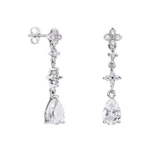 Brincos Argyor MRM em forma de lágrima de prata 9x6 mm (AG)79B0104TA1 Topázio branco