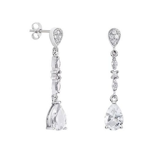 Brincos Argyor MRM em forma de lágrima de prata 9x6 mm (AG)79B0205TA1 Topázio branco