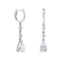 Pendientes Plata Lágrima Argyor MRM 9x6mm (AG)79B0302TA1 Topacios Blanco