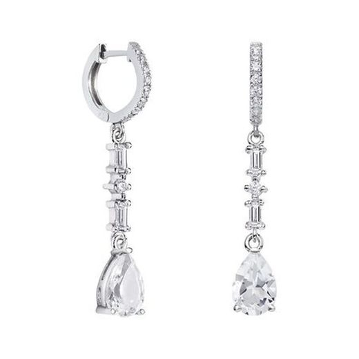 Boucles d'oreilles en argent Argyor MRM en forme de larme, 9 x 6 mm (AG) 79B0406TA1, topaze blanche