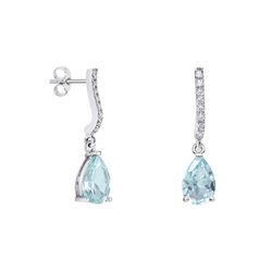Pendientes Plata Lágrima Argyor MRM 9x6mm (AG)79B0500TA2 Topacios Azul