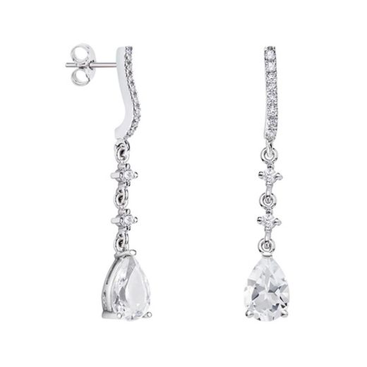 Argyor MRM Silver Teardrop Earrings 9x6mm (AG)79B0502TA1 White Topaz