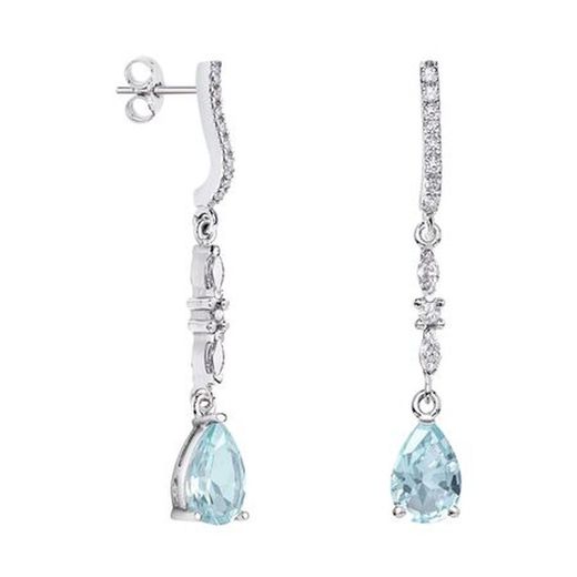 Brincos de prata Argyor MRM Teardrop 9x6 mm (AG)79B0505TA2 Topázio Azul