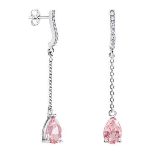 Argyor MRM Silver Teardrop Earrings 9x6mm (AG)79B0507TA3 Pink Topaz