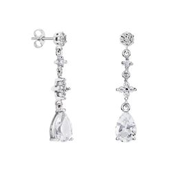 Pendientes Plata Lágrima Argyor MRM 9x6mm (AG)79B0604TA1 Topacios Blanco