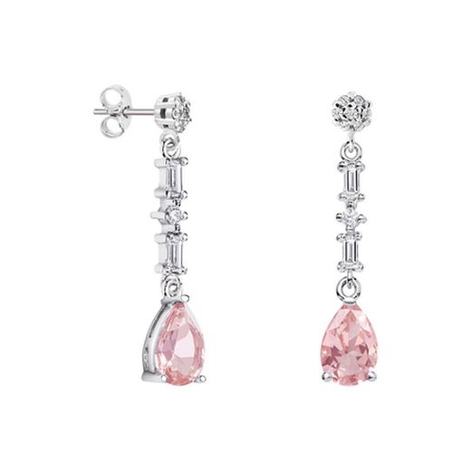 Boucles d'oreilles en argent Argyor MRM en forme de larme, 9 x 6 mm (AG) 79B0606TA3, topaze rose