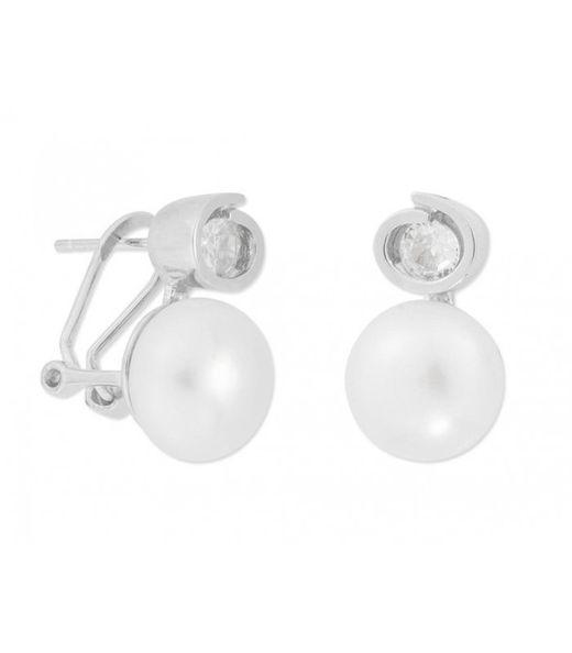 Liska Silberohrringe 10 mm MED271A Perle Zirkonia