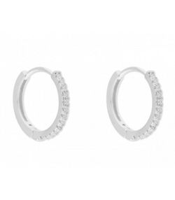 Pendientes Plata Liska 14mm MED142A-14 Aro Liso Circonitas