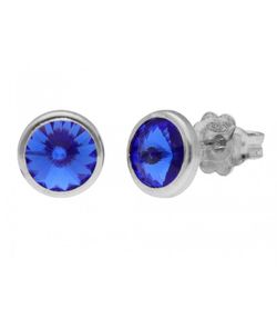 Pendientes Plata Liska 6mm LSW3230A-S Circonita Azul