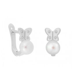 Pendientes Plata Liska BAM015A Flor Circonitas Perlas