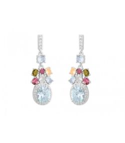 Pendientes Plata Liska LAD3104A Colgante Circonitas Multicolor