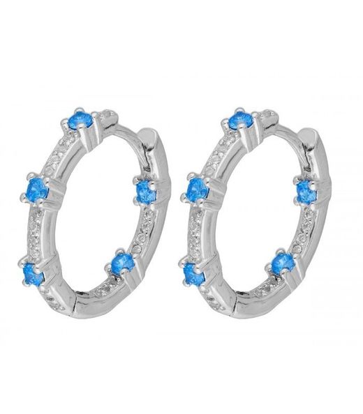 Liska Sølvøreringe LAD4753A-C Bicolor Blue Zirconia Hoop