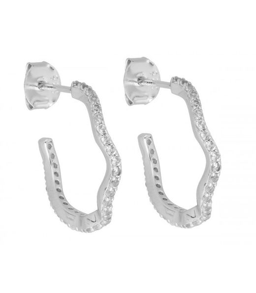 Liska LAD7296A Silver Earrings with Zirconia and Pearls
