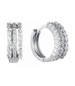 Liska LPZ017A Silver Zirconia Hoop Earrings