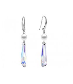 Pendientes Plata Liska LSW0178A Perla Cristal Blanco