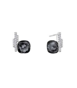 Pendientes Liska Plata LSW0192A-SN Cristal Negro