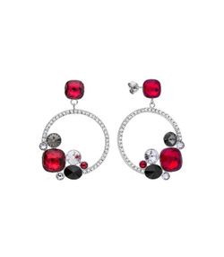 Pendientes Plata Liska LSW0194A-R Colgante Redondo Rojo