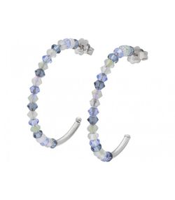 Pendientes Plata Liska LSW3213A Semiaro Circonitas Bicolor Azules