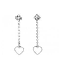 Liska LSW4338A Silver Earrings Heart Pendant