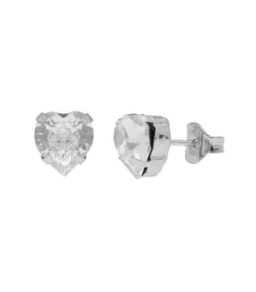 Pendientes Plata Liska LSW4362A-B Corazón Blanco