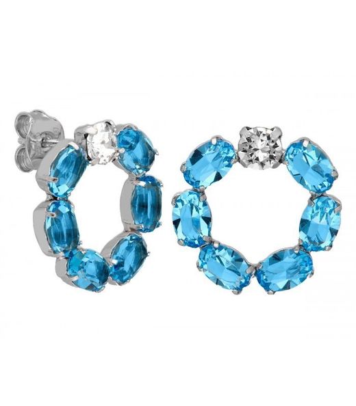 Boucles d'oreilles Liska en argent LSW4402A-A cristal bleu