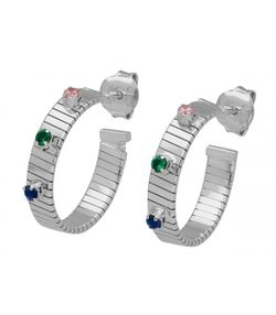 Pendientes Plata Liska LSW4410A Aro Circonitas Multicolor