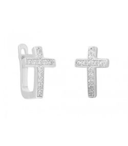 Pendientes Plata Liska MED302A Cruz Circonitas