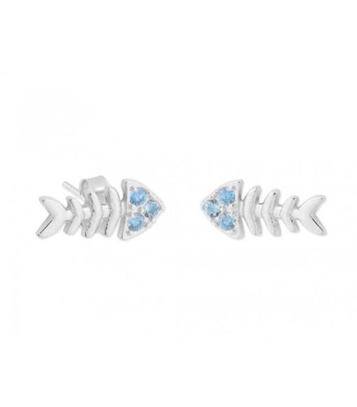 Arracades Plata Liska MED318A Peix Circonites Blaves