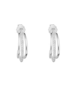 Pendientes Plata Liska MED344A 3 Barras Curvadas Circonitas