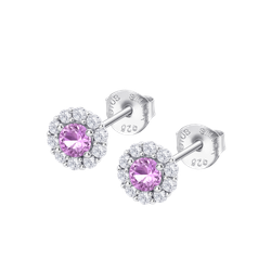 Pendientes Plata Lotus LP1290-4/3 Circonitas Fucsia Bicolor Blancas