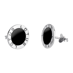 Pendientes Plata Lotus LP1299-4/4 Grabado LOTUS Circonita Negra