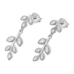 Pendientes Plata Lotus LP1783-4/1 Hojas Circonitas