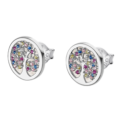 Pendientes Plata Lotus LP1889-4/1 Árbol De La Vida Circonitas Multicolor