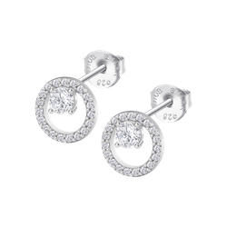 Pendientes Plata Lotus LP3080-4/1 Círculo Circonitas