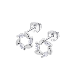 Pendientes Plata Lotus LP3188-4/1 Círculo Hojas Circonitas