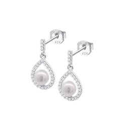 Pendientes Plata Lotus LP3198-4/1 Colgante Perla Circonitas