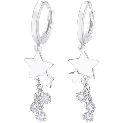 Pendientes Plata Lotus LP3212-4/1 Aro Colgante Estrellas - Circonitas