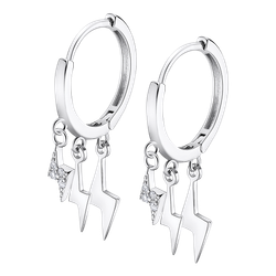 Pendientes Plata Lotus LP3273-4/1 Aro Colgante Rayos Circonitas