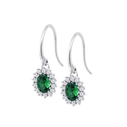 Pendientes Plata Lotus LP3459-4/11 Colgante Circonitas Verde Bicolor Blancas