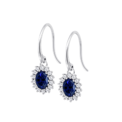 Pendientes Plata Lotus LP3459-4/9 Colgante Circonitas Azul Bicolor Blancas