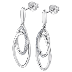 Pendientes Plata Lotus LP3489-4/1 Colgante Aros Entrelazados Circonitas