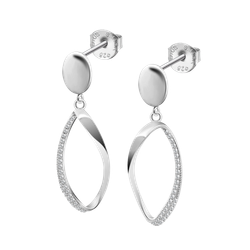 Pendientes Plata Lotus LP3689-4/1 Colgante Aro Alargado Circonitas